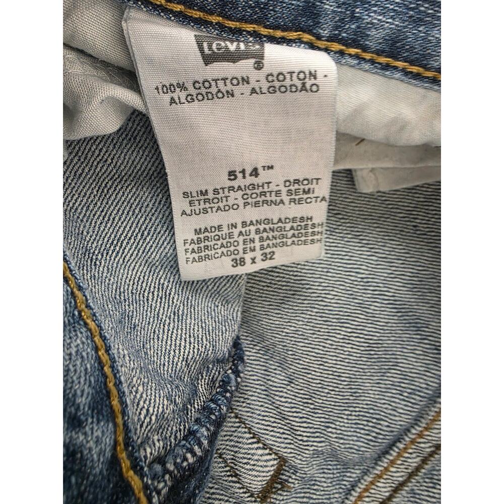Levi's 514 Slim Straight Jeans Light Wash 38x32 Like New. - Picture 5 of 8